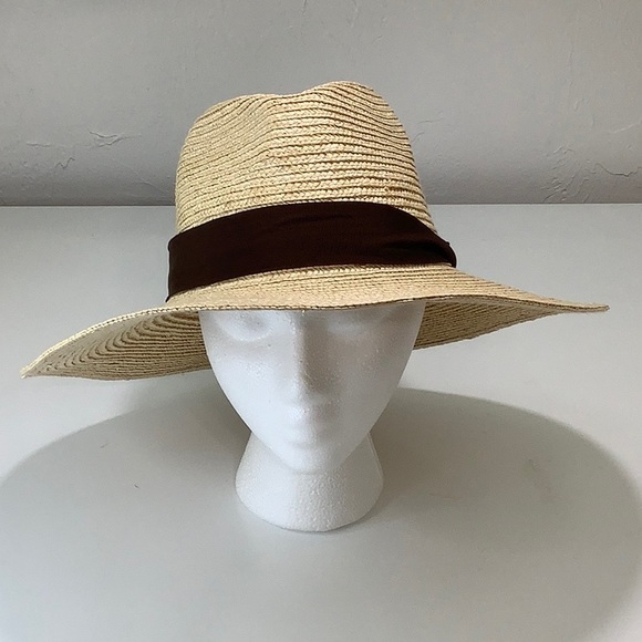 Brixton straw Fedora Sun brown band hat size XS NWT - Picture 1 of 16